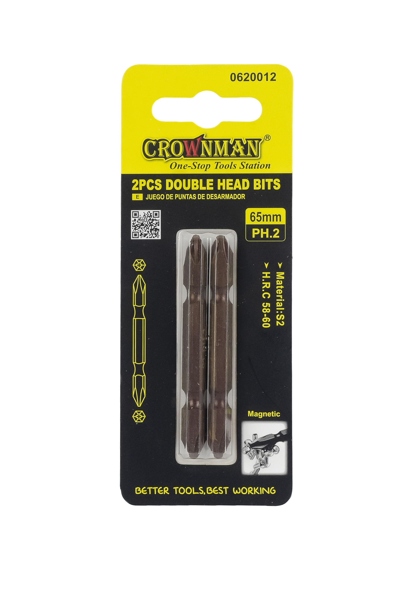 

Бита CROWNMAN PH2/65mm , двухсторонняя , Арт. 0620012