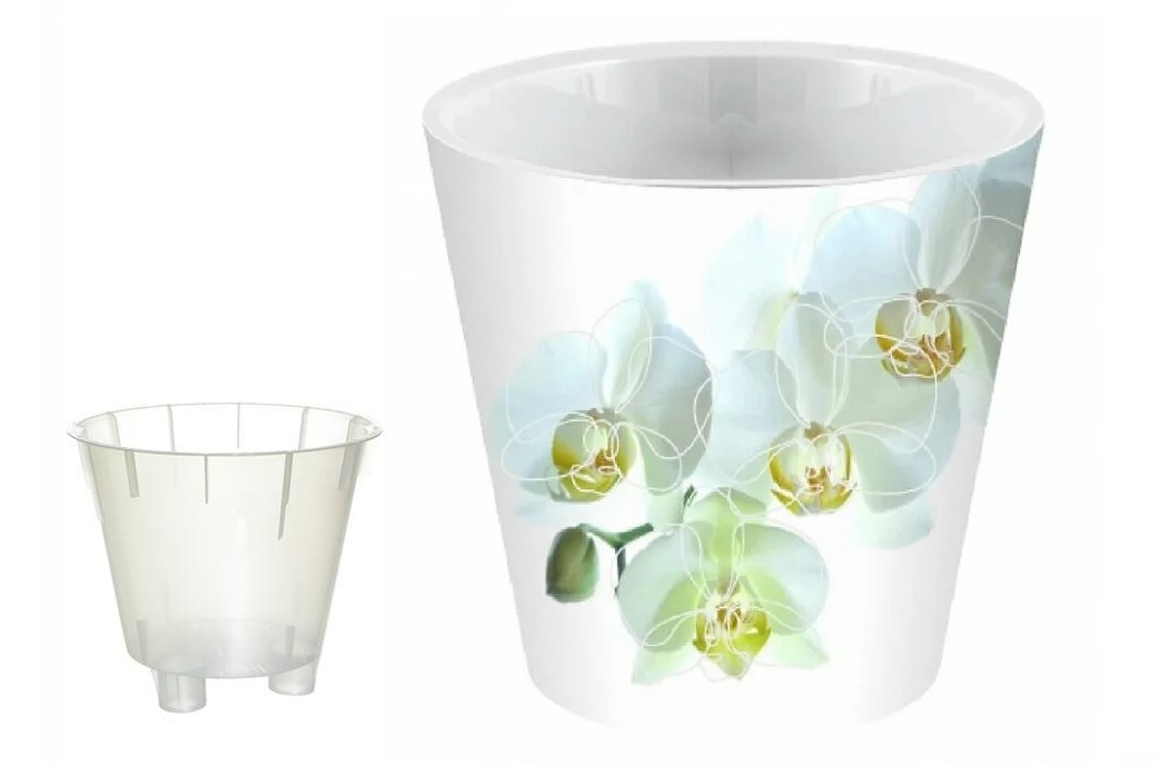 

Горшок для цветов London Orchid Deco D 160 мм/1,6 л белая орхидея