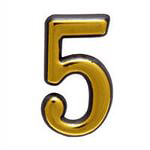 

Цифра "5" 50мм, пластик, клеящаяся, золото