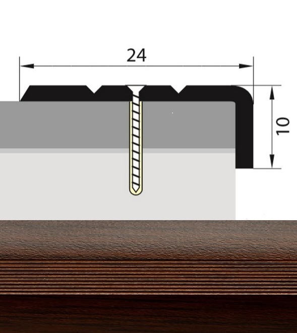 

Угол 24*10 1,35 орех тёмный