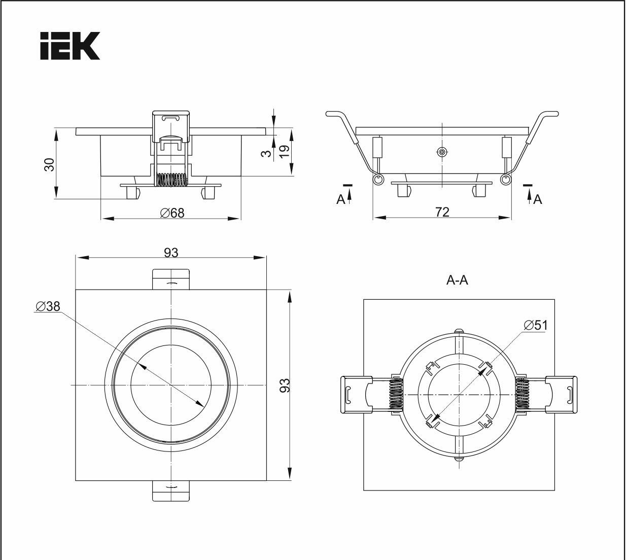 Светильник IEK 4107 встраиваемый  поворотный  GU10  белый/хром