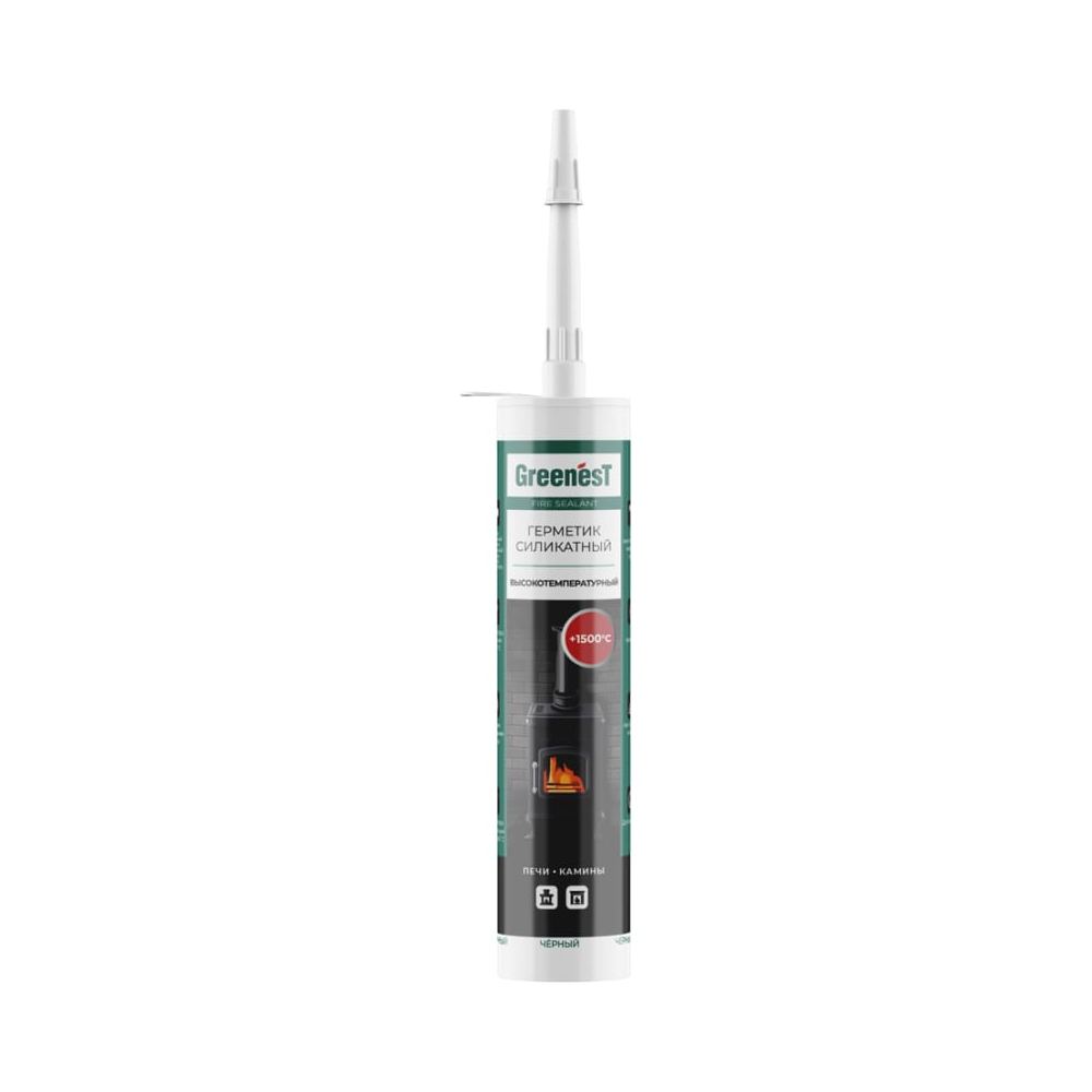 Герметик силикатный для печей и каминов GREENesT Fire Sealant +1500˚