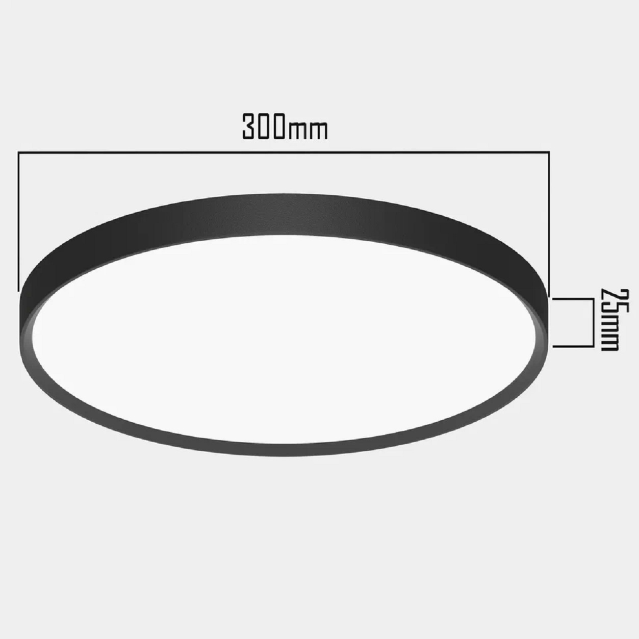 Светильник светодиодный ESTARES ROUND 28W R-300x25-BLACK/WHITE-220-IP44, 4000K черный,белый