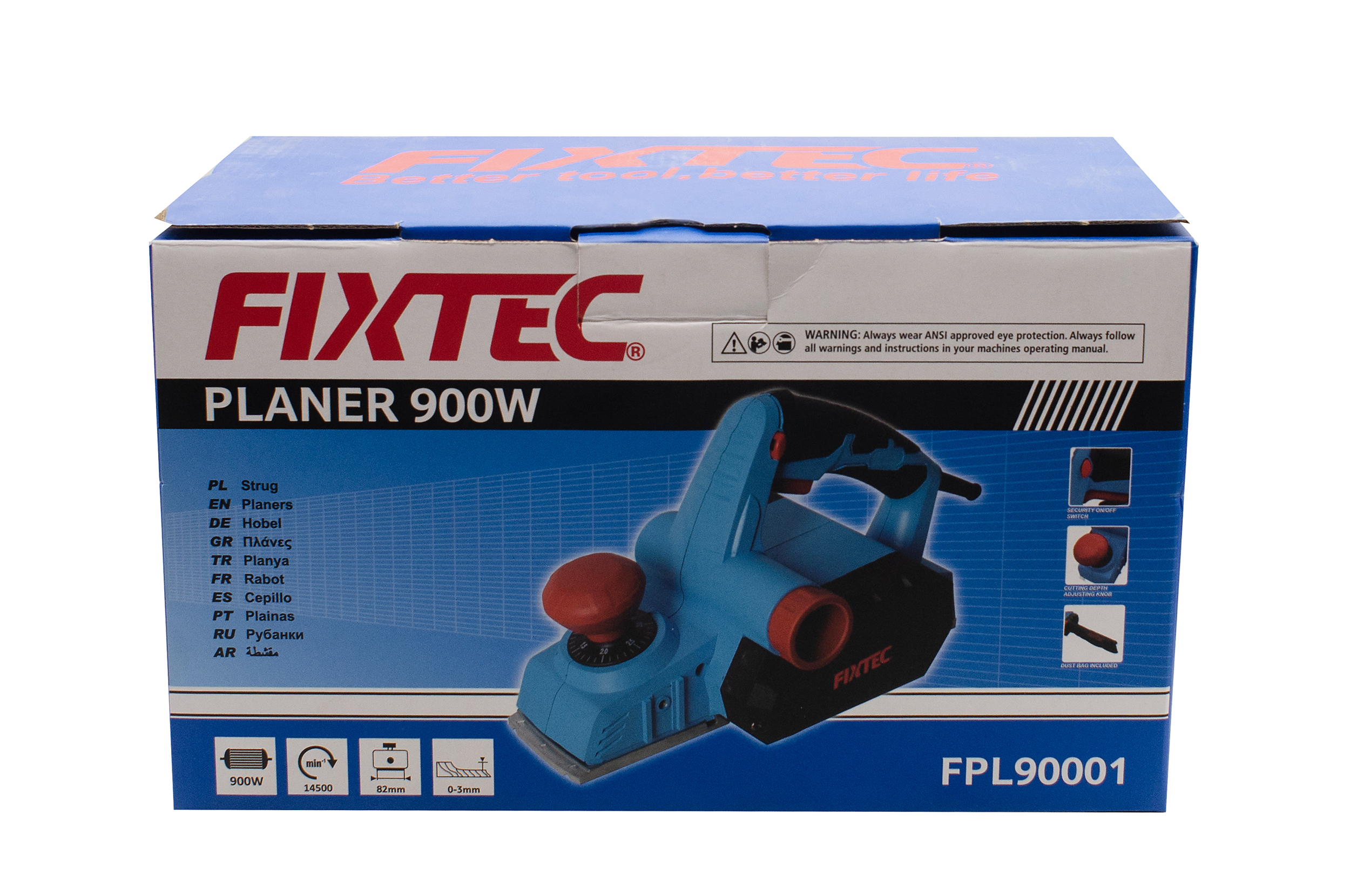 Рубанок Fixtec  FPL90001, 900Вт,0-3 мм