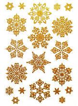 Наклейка декоративная  Декоретто Золотистые снежинки наклейка
