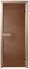 Дверь для бани стеклянная Бронза матовая 1900х700 мм хвоя, ручки и петли и коробка в комплекте