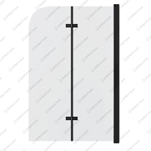 Шторка для ванны GR-106/100 BLACK (100х150) алюминиевый профиль, стекло ПРОЗРАЧНОЕ 6мм 1 место