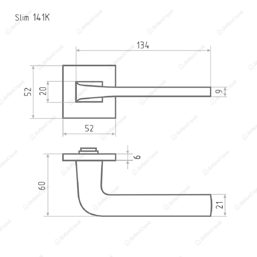 Ручка дверная Slim 141К черный