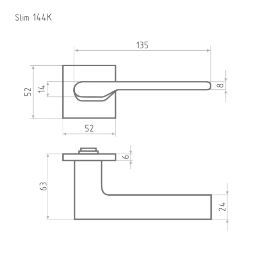 Ручка дверная Slim 144К черный