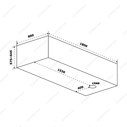 Ванна Нирвана-PRO 180х80 см с разборным каркасом