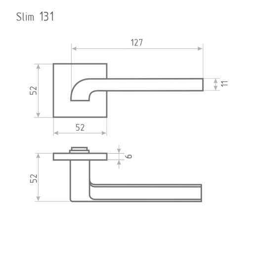 Ручка дверная Slim 131К хром