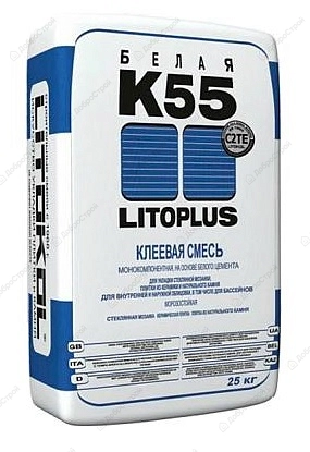 Клей для мозаики Litokol Litoplus K55 белый, 25 кг