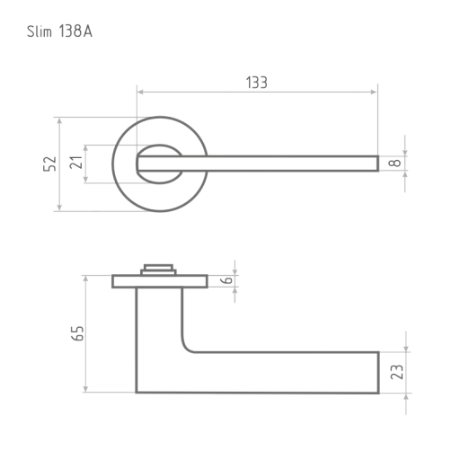 Ручка дверная Slim 138А хром