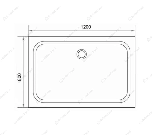 Душевой поддон SW-TS128 1200×800 со сливным отверстием