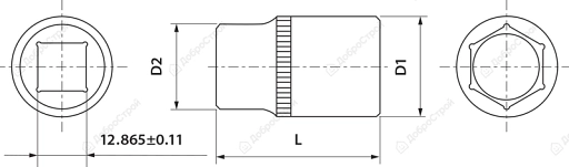 Головка торцевая 1/2"DR, 12 мм