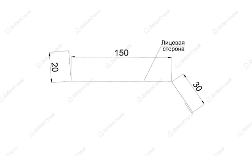 Отлив оконный 150мм*2м, темно-коричневый RAL 8017