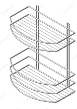Полка прямая овал 2 яруса 250*150*300мм хром зеркальный