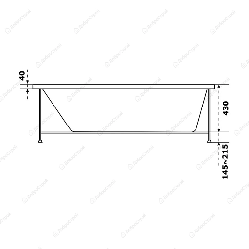 Ванна Нирвана-PRO 180х80 см с разборным каркасом