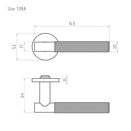 Ручка дверная Slim 139А золото