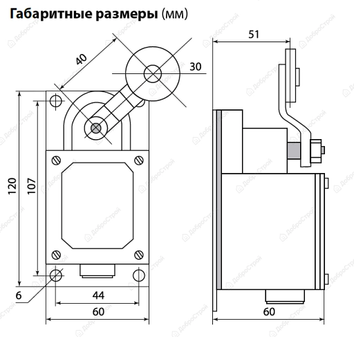 Выключатель концевой ВК-200-БР-11-67У2-2X с самовозвратом 16А 660В IP67 TDM