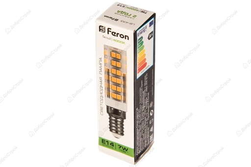 Лампа светодиодная Feron 7W 230V E14 4000K JCD, LB-433