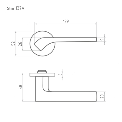 Ручка дверная Slim 137А графит