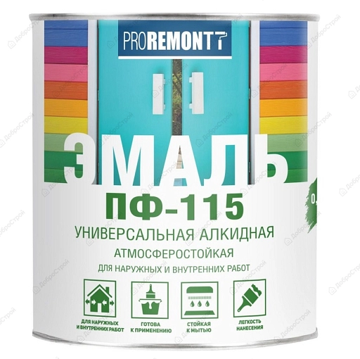 Эмаль ПФ-115 Proremontt 0,9 кг, белый матовый