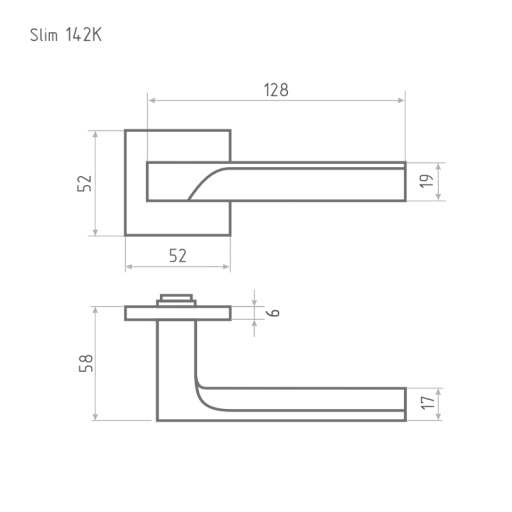 Ручка дверная Slim 142К черный