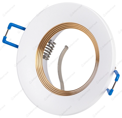 Светильник встраиваемый ЭРА алюминиевый KL107 WH/GD MR16 GU5.3 белый золото