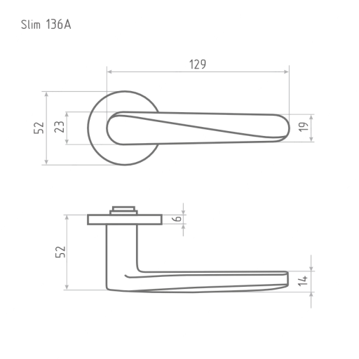 Ручка дверная Slim 136А графит