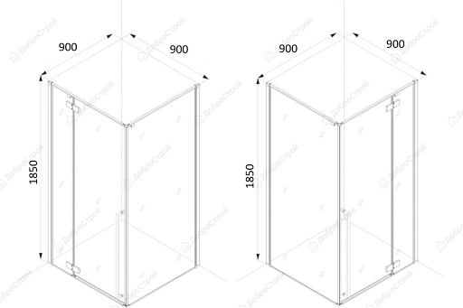 Угол Costabell SW-501B 900×900×1850 мм, без поддона