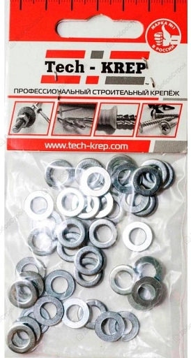 Шайба Tech-Krep dIN125а плоская М4, ZN, 55 шт