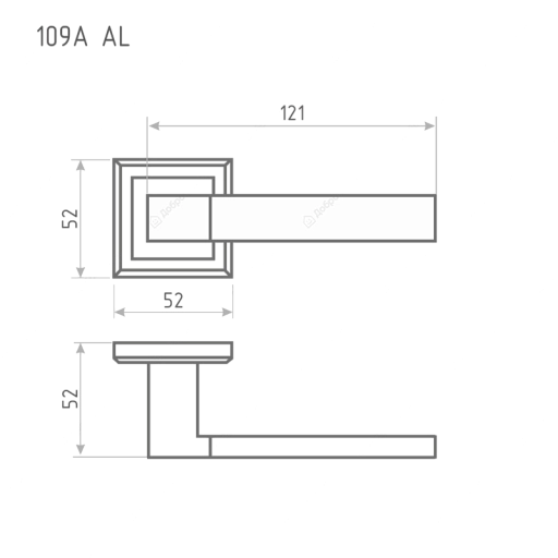 Ручка дверная AL 109К AL графит